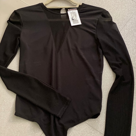INTERMIX EXCLUSIVE Sexy Black Bodysuit MESH NWT - Picture 1 of 5